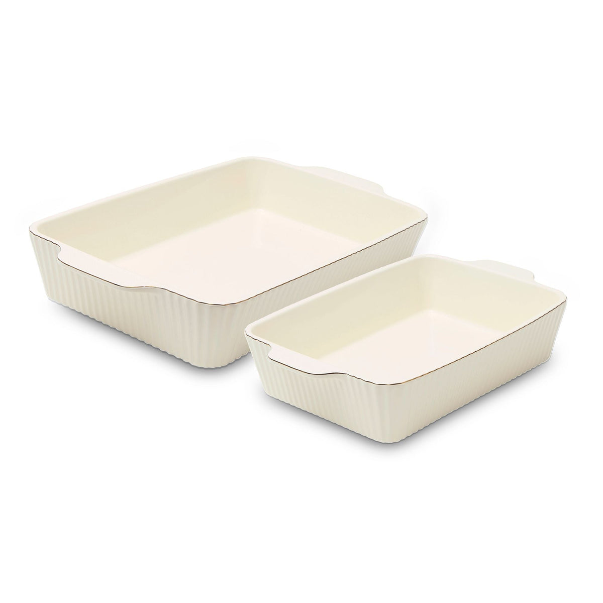 Dishwasher Safe Cream Nested Baking Dish Set, 2-pc