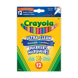 Ultra-Clean Washable Fine Tip Markers for Drawing/Colouring, Multi-Colour, 12-pk, Ages 3+
