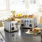 Metal Classic Toaster with 6 Settings, Stainless Steel, 2-Slices