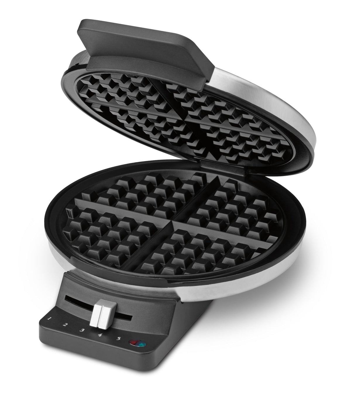 Round, Non-Stick Waffle Maker, Stainless Steel