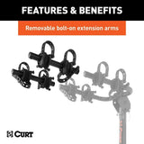 18030 2-Bike To 4-Bike Two Arm Hitch Mount Bike Rack, Fits 1-1/4, 2-in Receiver, Black