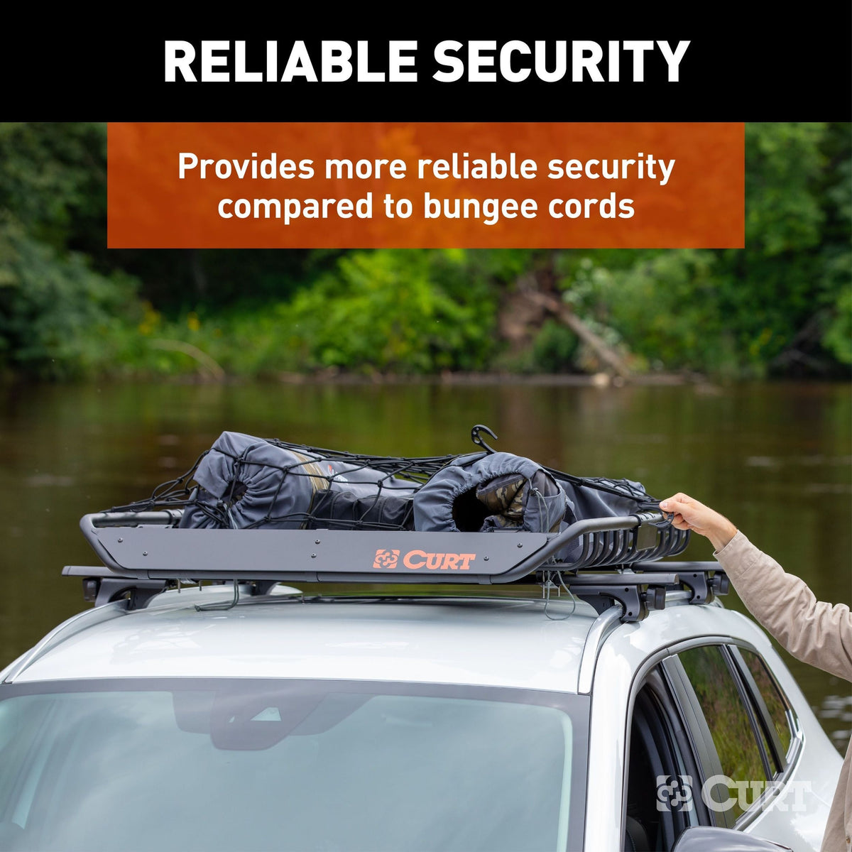 18218 Elastic Cargo Net with Hooks for Roof Basket, 44 x 36-in