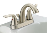 Plymouth Double Handle 4-in Centreset Bathroom Sink Faucet with Pop-Up Drain, Brushed Nickel