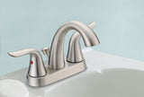 Plymouth Double Handle 4-in Centreset Bathroom Sink Faucet with Pop-Up Drain, Brushed Nickel