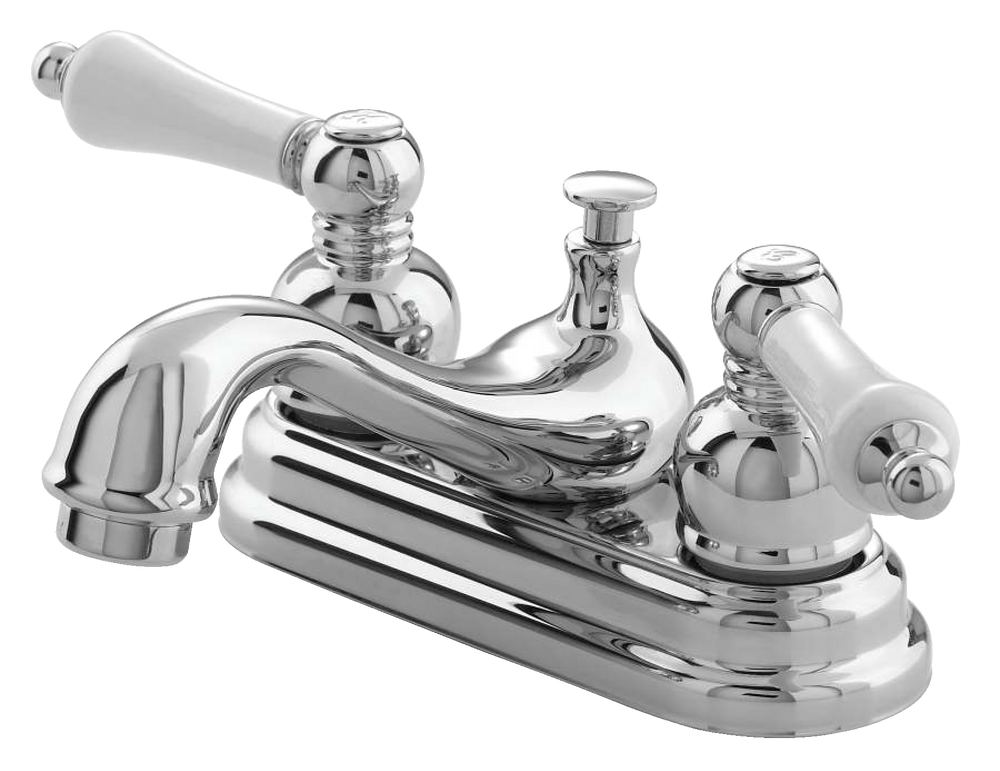 Sheridan Double Handle 4-in Centreset Bathroom Sink Faucet with Pop-Up Drain, Chrome