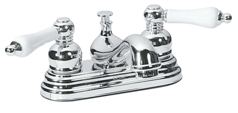 Sheridan Double Handle 4-in Centreset Bathroom Sink Faucet with Pop-Up Drain, Chrome