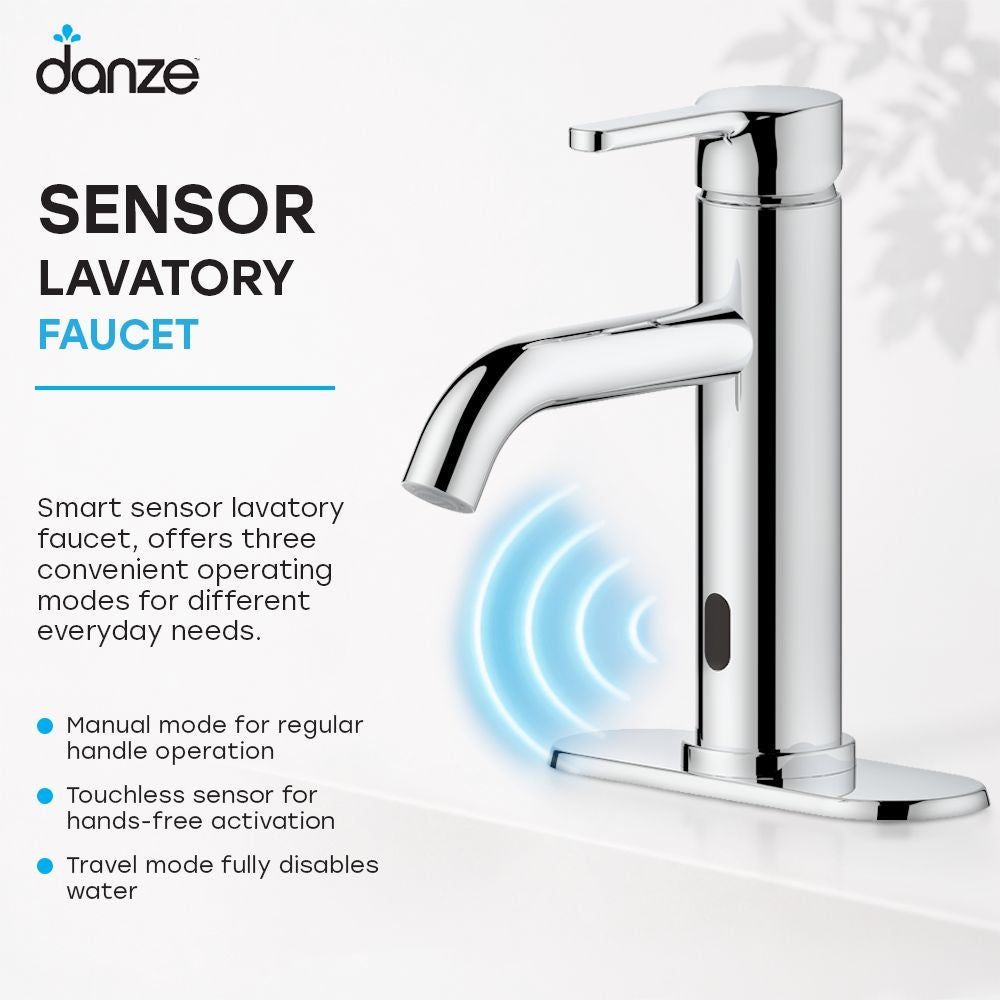 Tronus Touchless Single Control Lavatory/Bathroom Sink Faucet, 4-in Centerset, Chrome