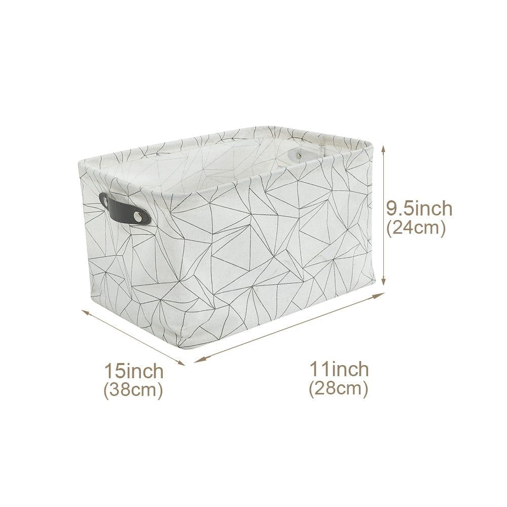 Large Water Resistant Storage Bin, 15-in x 11-in x 9.5-in, 6-pk, Black Pattern