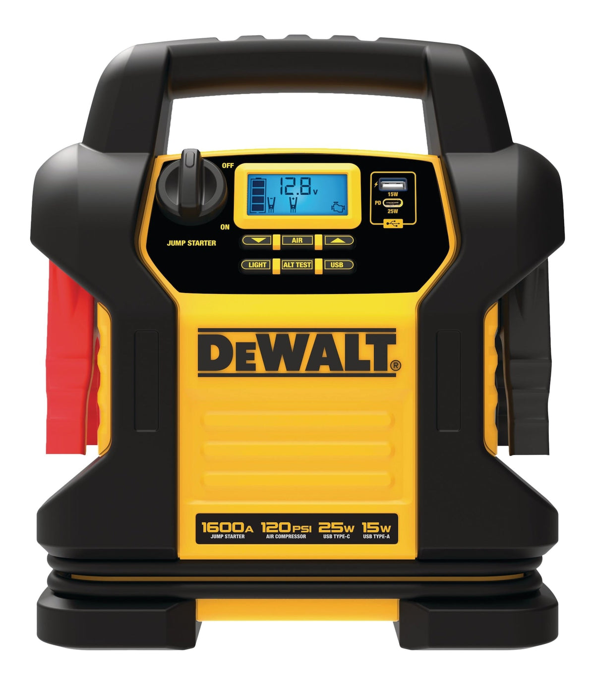 DXAEJ14CA Booster Pack/Jump Starter, With Auto-Stop Digital Air Compressor, 1600 Peak Amp, 12V