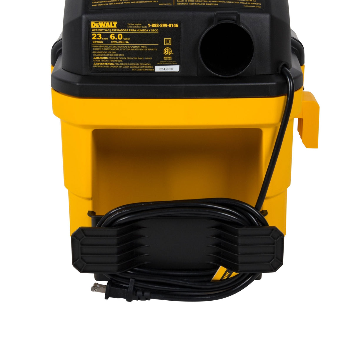 DXV06G Wall-Mount Wet/Dry Vacuum with 5 Peak Horsepower Motor, 23-L