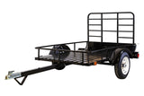 by Marlon 4x6-ft Single-Axle Black Open Rail Utility Trailer with Ramp Gate, 1314-lb Capacity