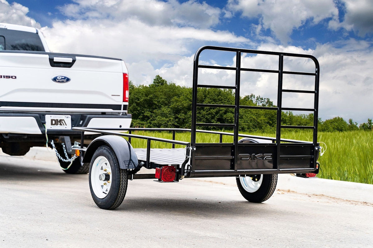 by Marlon 4x6-ft Single-Axle Black Open Rail Utility Trailer with Ramp Gate, 1314-lb Capacity