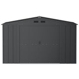 Metal Outdoor Storage Shed with Steel Frame, Dark Grey, 10-1/2-ft x 8-ft