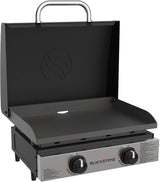 1666 22” Tabletop Griddle with Stainless Steel Faceplate, Powder Coated Steel, Black