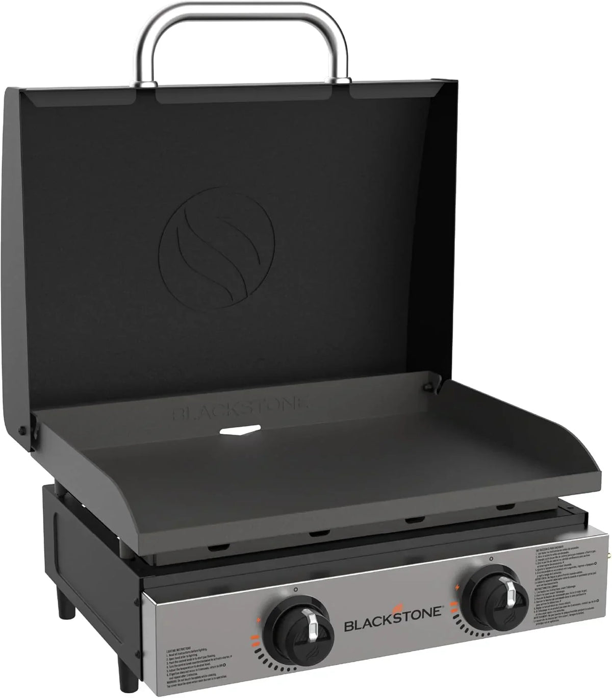 1666 22” Tabletop Griddle with Stainless Steel Faceplate, Powder Coated Steel, Black