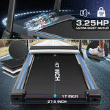 ANCHEER Folding Treadmill with 15% Auto Incline,3.25HP Ultra-silent Motor, Speed Range of 0.6~10MPH,300lb Capacity, APP Wireless...