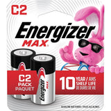 Max 2-pk C Alkaline Batteries, Long Lasting, All Purpose