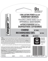 NH50BP-2 2-pk D NiMH Rechargeable Batteries, Pre-Charged, Long Lasting