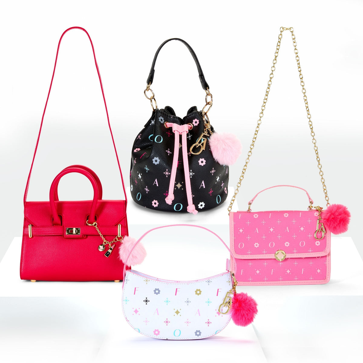 Girls Glamour Purse - Belted Tote Bag, Assorted