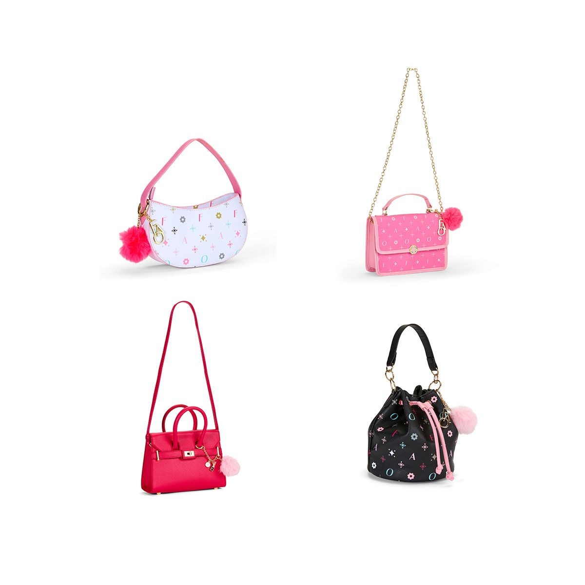 Girls Glamour Purse - Belted Tote Bag, Assorted