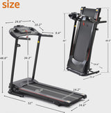 2.5HP Folding Treadmill with Incline, Electric Folding Treadmill for Walking Treadmill Machine 5 in LCD Screen 250 LB Capacity MP3