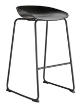 Modern Elevated Counter Stool with Footrest, Black