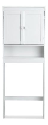 Orleans 2-Door Over-The-Toilet Spacesaver Bathroom Storage Cabinet, White