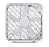 Plastic 5-Blade Portable Box/Floor Fan, 2-Speed, White, 20-in