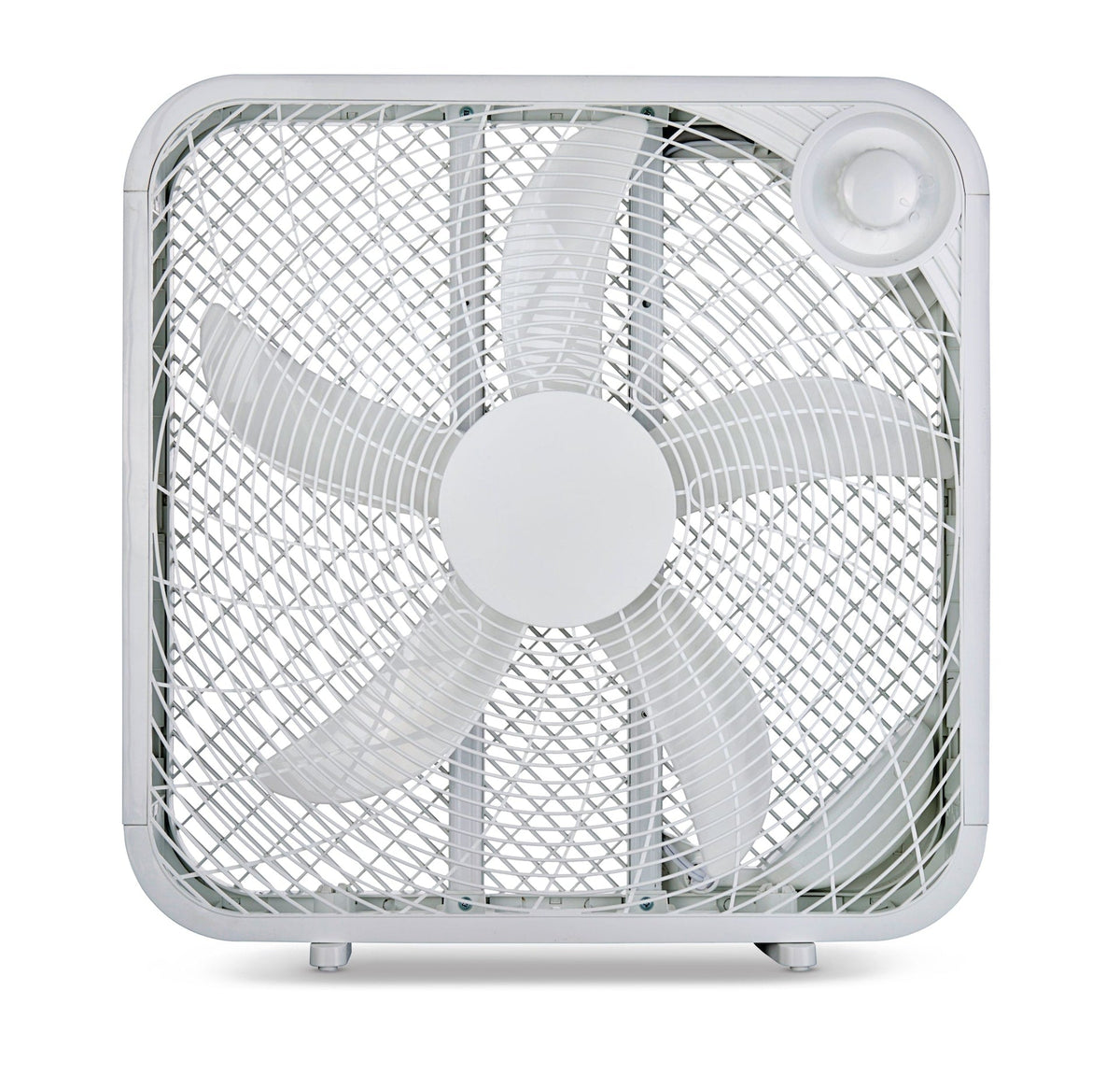 Plastic 5-Blade Portable Box/Floor Fan, 2-Speed, White, 20-in