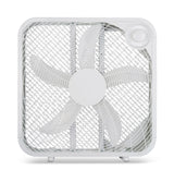 Plastic 5-Blade Portable Box/Floor Fan, 2-Speed, White, 20-in