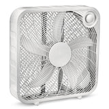 Plastic 5-Blade Portable Box/Floor Fan, 2-Speed, White, 20-in