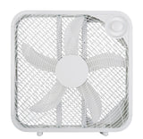 Plastic 5-Blade Portable Box/Floor Fan, 2-Speed, White, 20-in