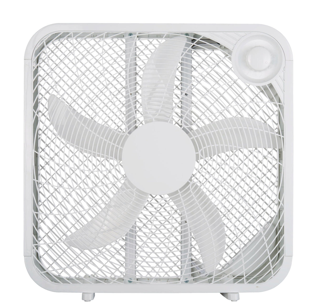 Plastic 5-Blade Portable Box/Floor Fan, 2-Speed, White, 20-in