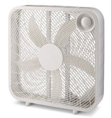 Plastic 5-Blade Portable Box/Floor Fan, 2-Speed, White, 20-in