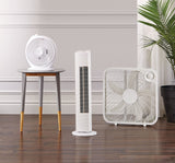 Plastic 5-Blade Portable Box/Floor Fan, 2-Speed, White, 20-in
