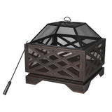 Square Heavy Duty Patio Fire Bowl/Fire Pit Cover, 31 x 31 x 24-in