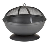 Steel Round Wood Burning Fire Pit/Fireplace, Rust-Resistant, 25-in