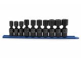 6 Point Standard Drive X-Core Pinless Universal Impact Socket Set, Metric, 1/2-in, 10-pc