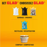 Glad Small 100% Compostable Lemon Scented Food Waste Bags, 44-pk, 10-L