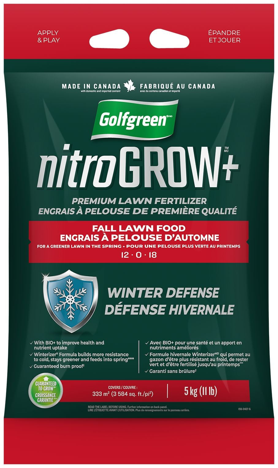 Nitrogrow+ Fall Lawn Food, 12-0-18, 5-kg