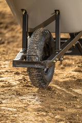 Heavy-Duty Easy Pivot/Dump Steel Tub Wheelbarrow, Steel Tray, 6-cu-ft