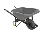 Pro Grade Heavy Duty Poly Tub Wheelbarrow, Poly/Plastic Tray, 6-cu-ft