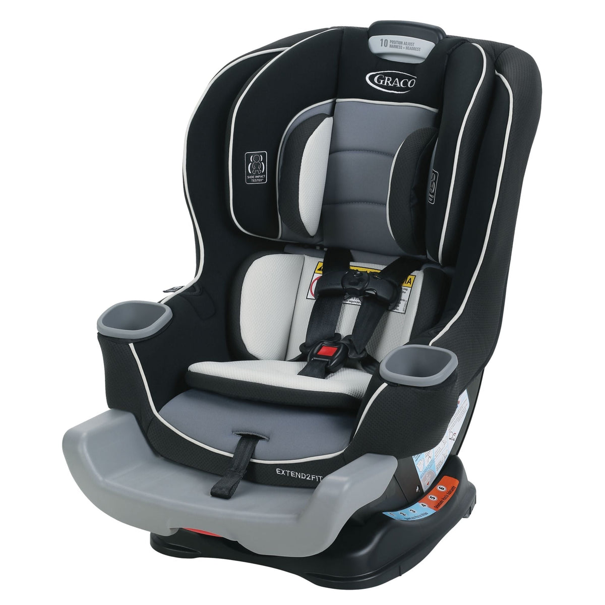 Extend2Fit Convertible Car Seat – Safely Grows with Child from Rear-Facing to Forward-Facing, 1.8-30 kg (4-65 lb), Gotham