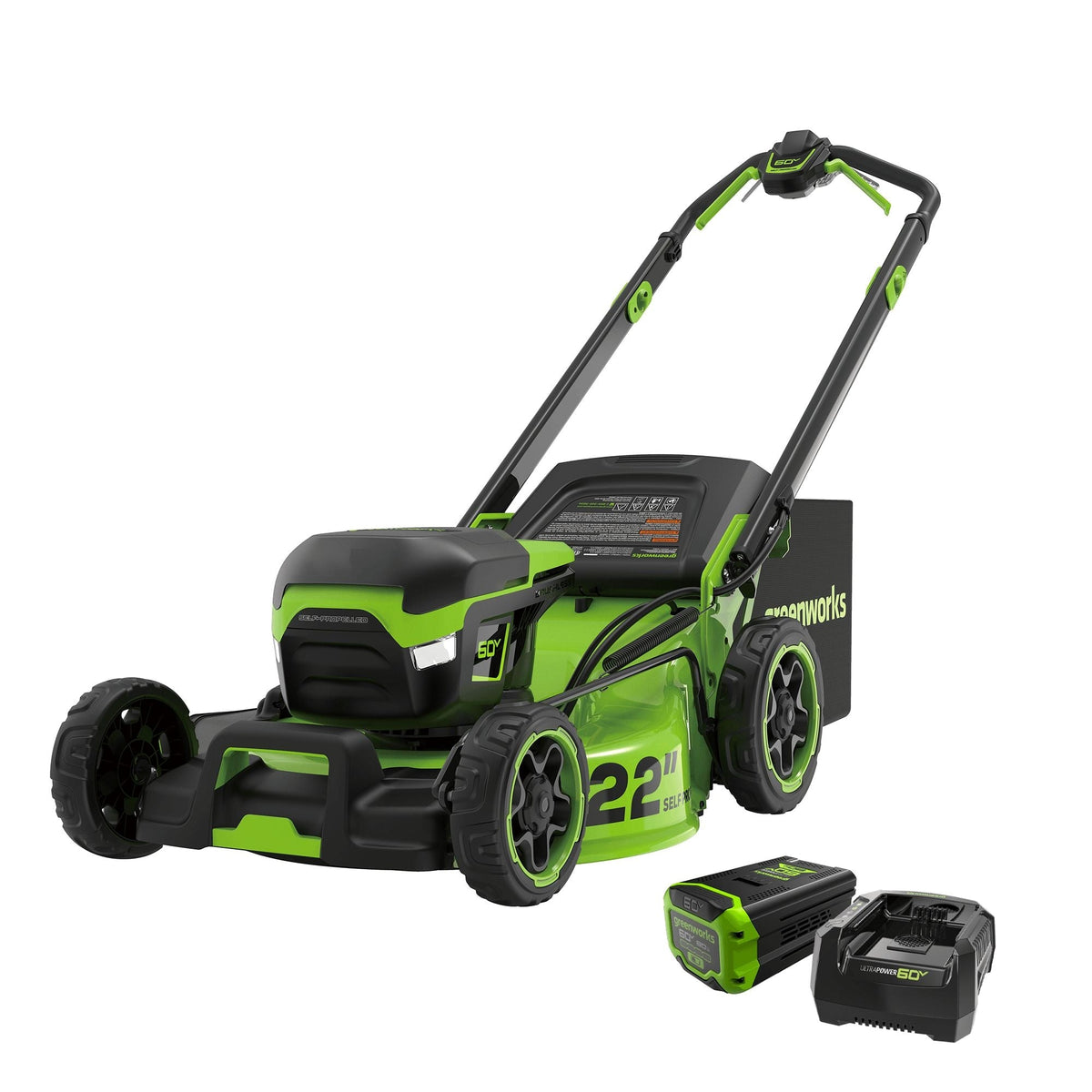 22-in 60V Self-Propelled Mower with 1 x 8.0Ah Battery and 6A Charger