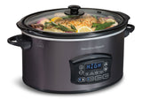 Programmable Defrost Slow Cooker, Black, 6-qt