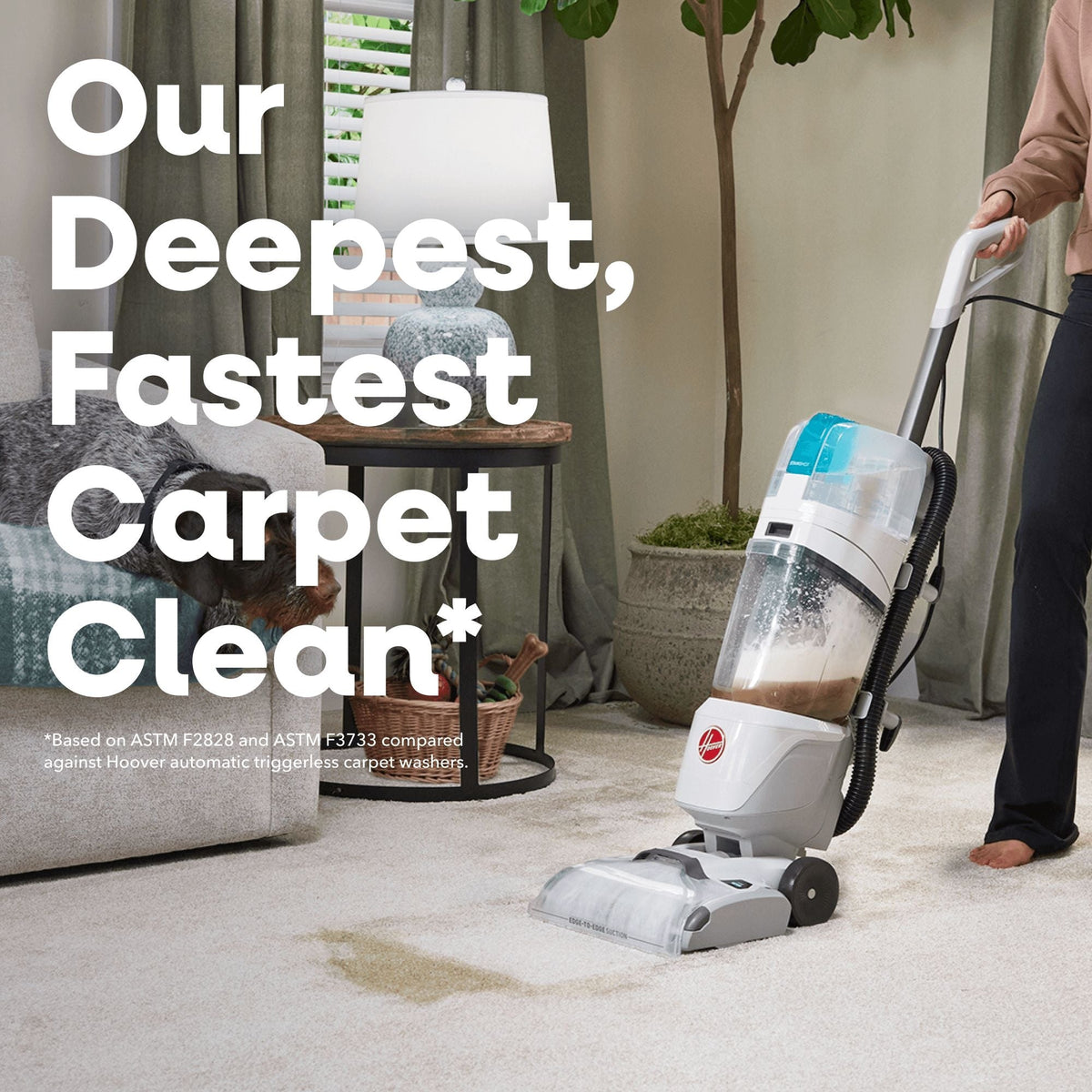Hoover AllOut Lux Pet Carpet Cleaner with Above Floor Cleaning, StainShot Technology, Debris Catch, Edge to Edge Cleaning & Faster Drying
