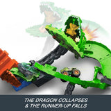Sharks vs. Dinos Dragon Destruction Playset with 2 1:64 Monster Trucks
