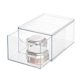 RPET Stackable Pull-Out Drawer Organizer Bin, Clear