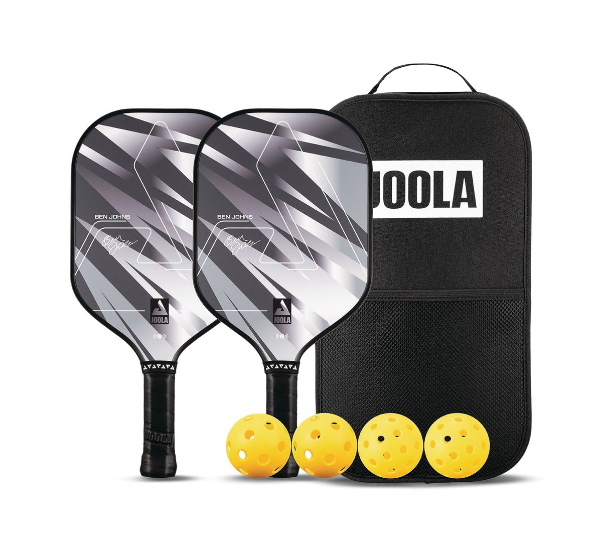 Silver Lightning 10mm Pickleball Paddle & Indoor/Outdoor Ball Set, Black