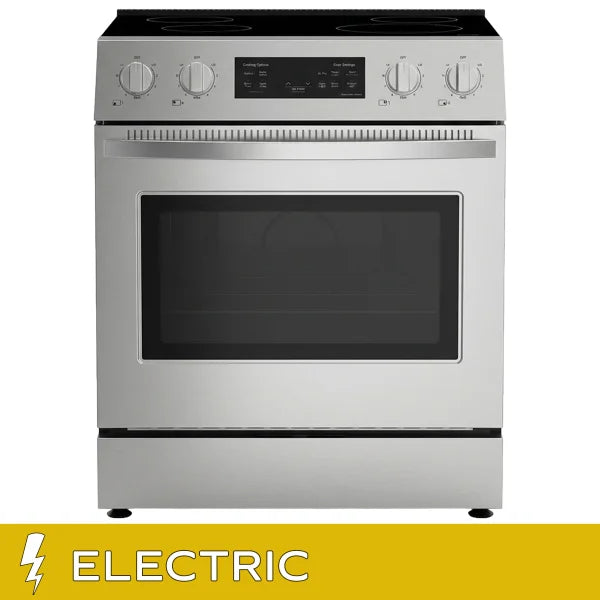 30 in. 5 cu ft. Stainless Steel Front Control Electric Range with Air Fry and True Convection Q6190